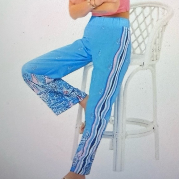 Lilly Pulitzer Pants - Lilly Pulitzer, Blue Patterned Women's bal harbor‎ palazzo Pants size S, NWTs